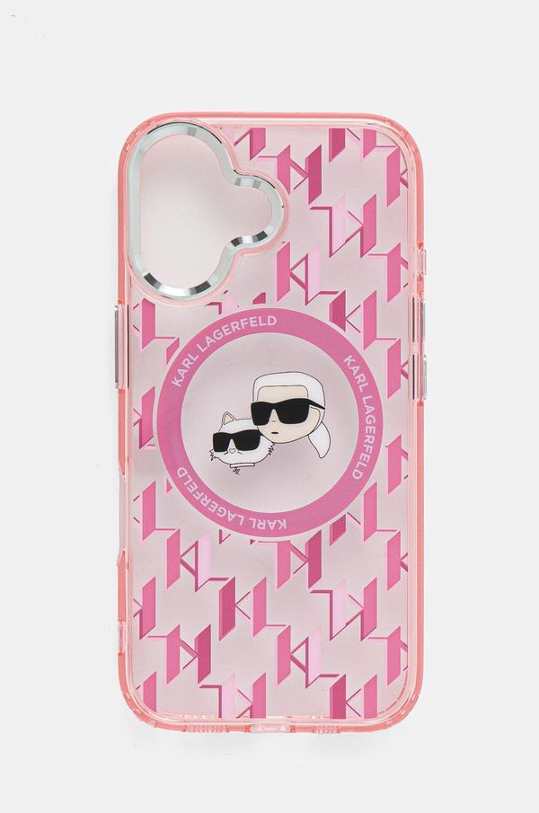 Karl Lagerfeld Etui za telefon Karl Lagerfeld iPhone 16 6.1 roza barva, KLHMP16SHMCKMHP