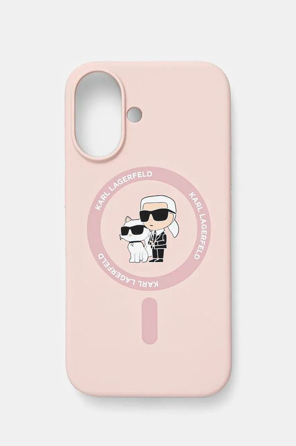 Karl Lagerfeld Etui za telefon Karl Lagerfeld iPhone 16 6.1 roza barva, KLHMP16SSCMKCRHP