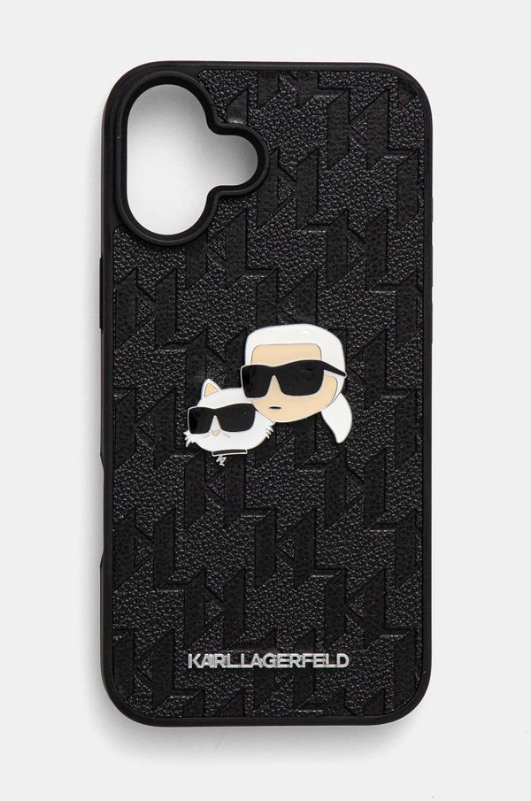 Karl Lagerfeld Etui za telefon Karl Lagerfeld iPhone 16 Plus 6.7 črna barva, KLHCP16MPGKLKCPK