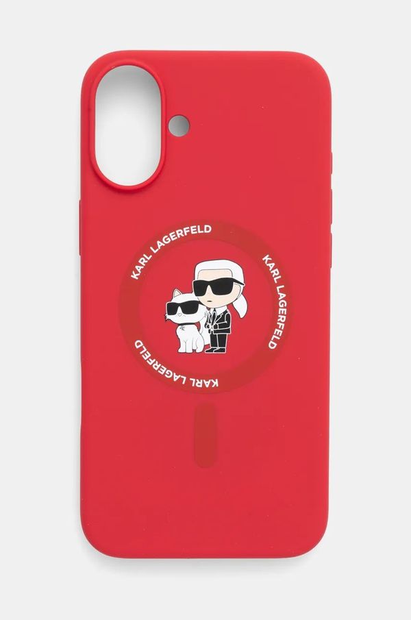 Karl Lagerfeld Etui za telefon Karl Lagerfeld iPhone 16 Plus 6.7 rdeča barva, KLHMP16MSCMKCRHR