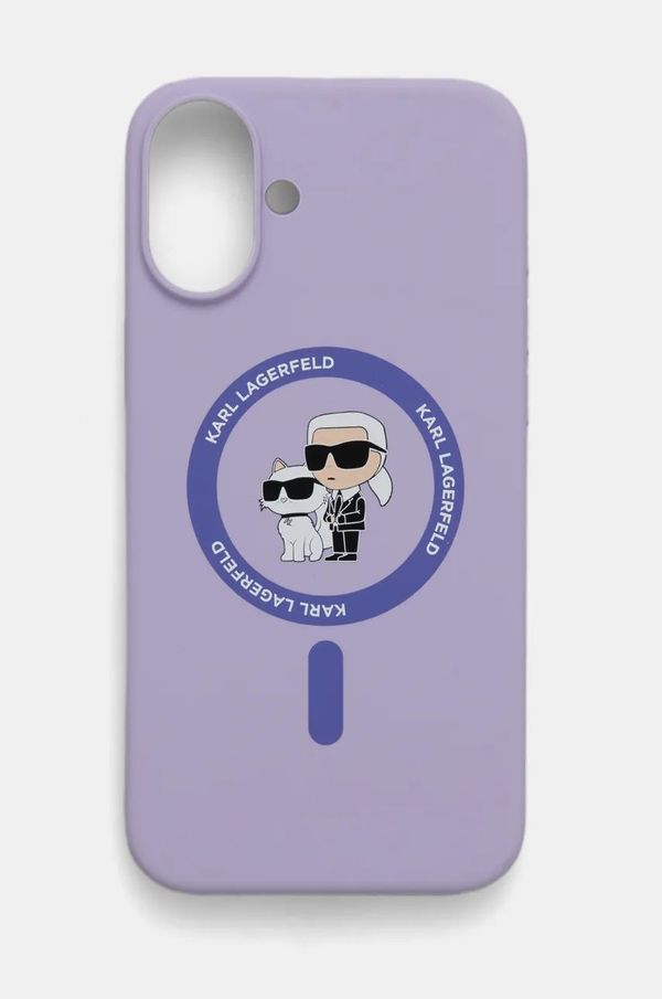 Karl Lagerfeld Etui za telefon Karl Lagerfeld iPhone 16 Plus 6.7 vijolična barva, KLHMP16MSCMKCRHU