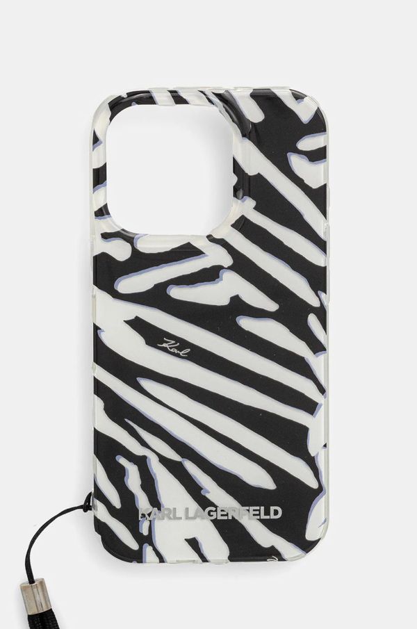 Karl Lagerfeld Etui za telefon Karl Lagerfeld iPhone 16 Pro 6.3 črna barva, KLHCP16LHZBPKCCK