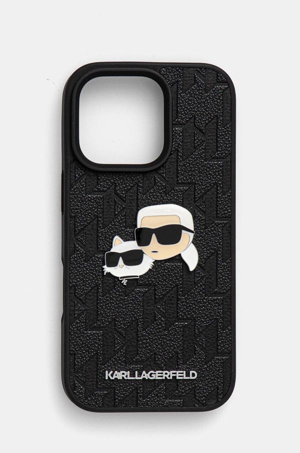 Karl Lagerfeld Etui za telefon Karl Lagerfeld iPhone 16 Pro 6.3 črna barva, KLHCP16LPGKLKCPK