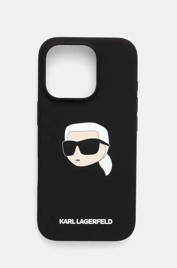 Karl Lagerfeld Etui za telefon Karl Lagerfeld iPhone 16 Pro 6.3 črna barva, KLHMP16LSKHPPLK