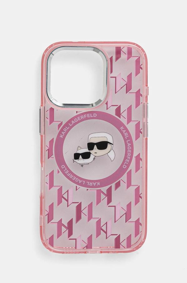 Karl Lagerfeld Etui za telefon Karl Lagerfeld iPhone 16 Pro 6.3 roza barva, KLHMP16LHMCKMHP