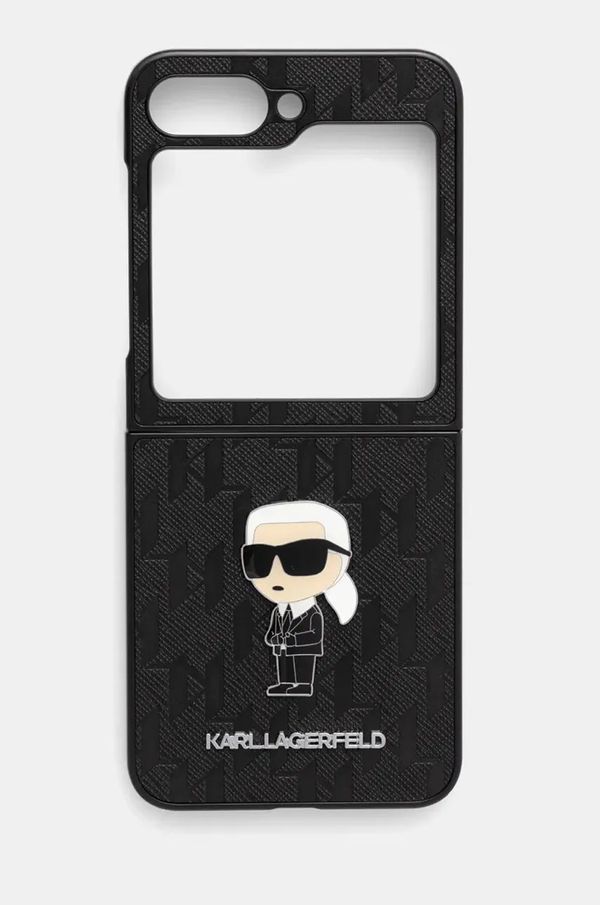 Karl Lagerfeld Etui za telefon Karl Lagerfeld Z Flip6 F741 črna barva, KLHCZF6SAPKINPK