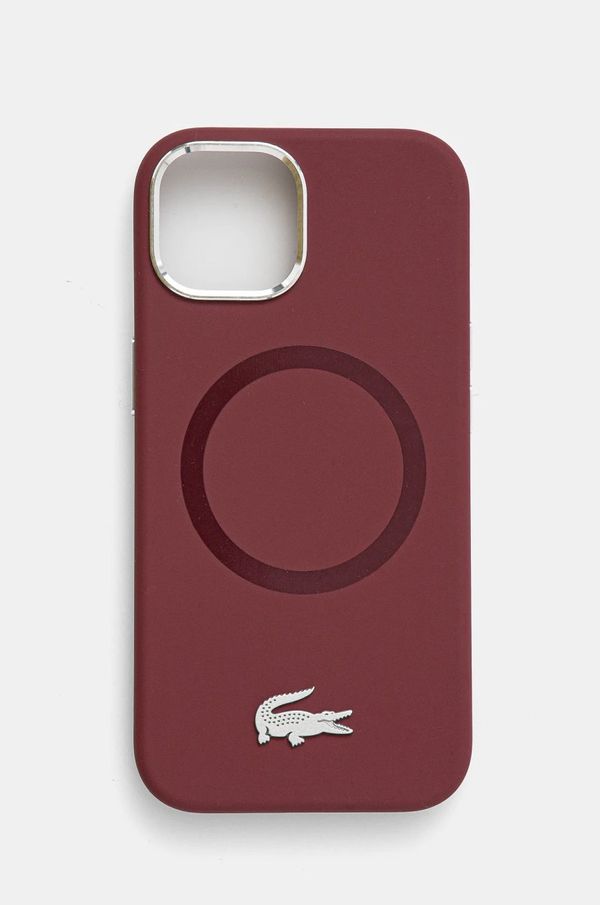 Lacoste Etui za telefon Lacoste iPhone 15 6.1 bordo barva, LCHMP15SSMAR