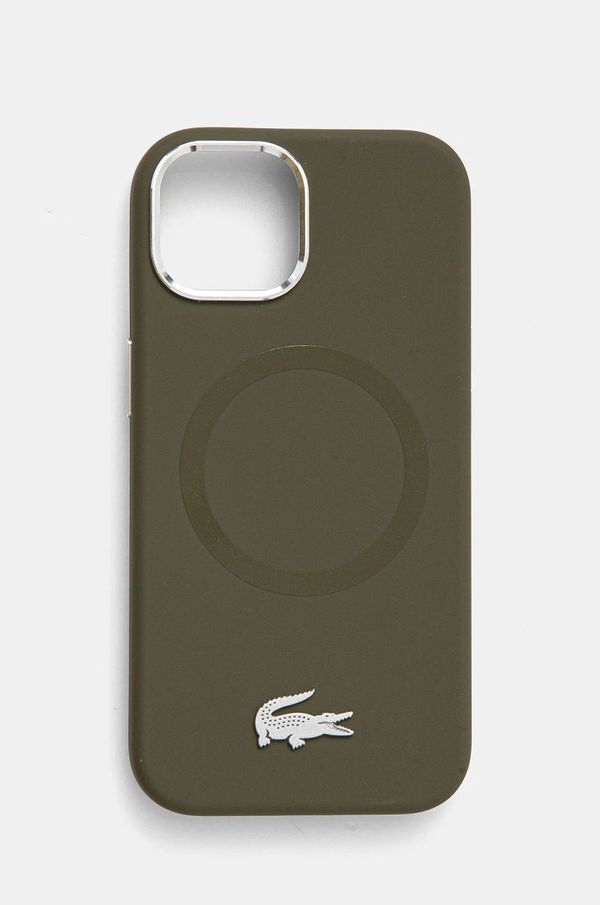 Lacoste Etui za telefon Lacoste iPhone 15 6.1 zelena barva, LCHMP15SSMAB