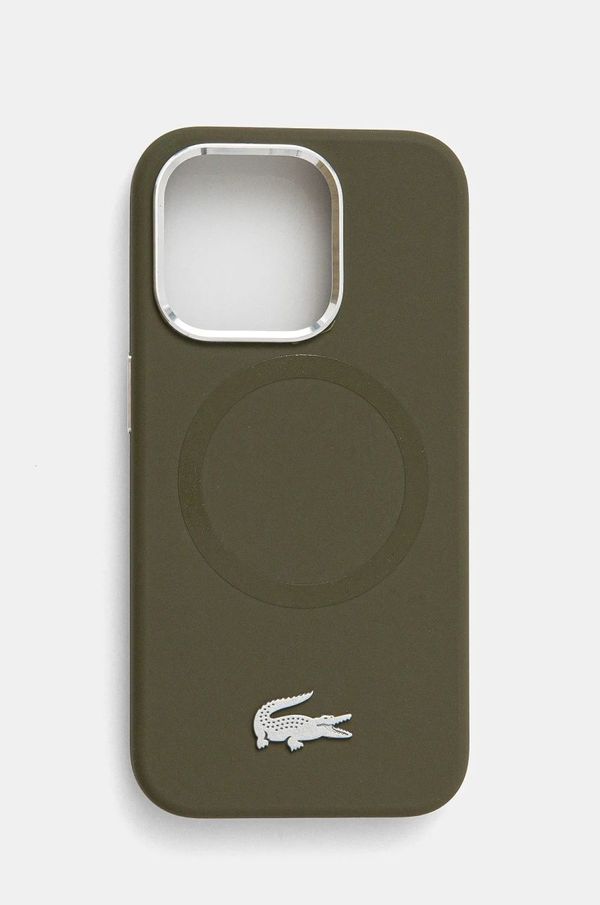 Lacoste Etui za telefon Lacoste iPhone 15 Pro 6.1 zelena barva, LCHMP15LSMAB