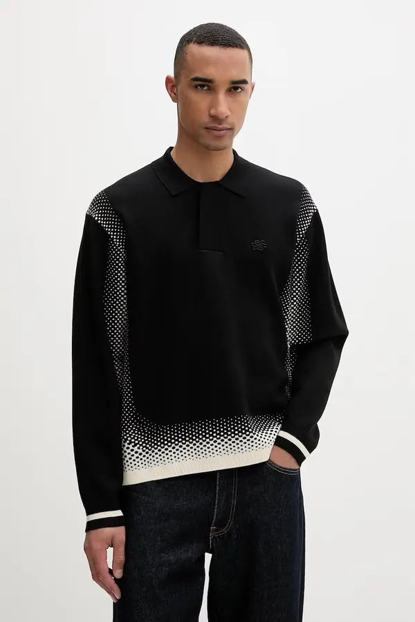 Filling Pieces Filling Pieces moški pulover z viskozo Knit Shirt Rugby