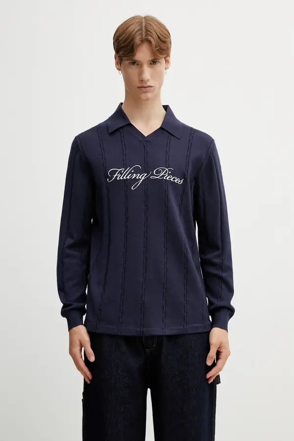 Filling Pieces Filling Pieces pulover moški z viskozo Football Jersey