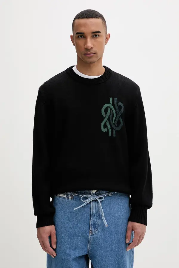 Filling Pieces Filling Pieces pulover moški z volno Knit Sweater Knot