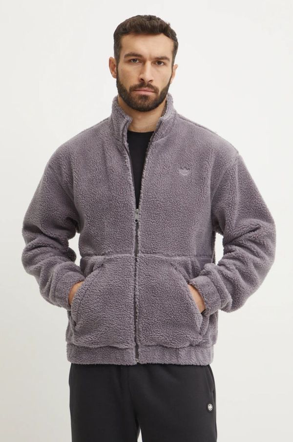 adidas Originals Flis pulover adidas Originals siva barva, IY2255