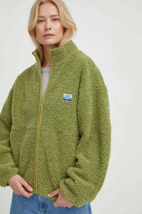 American Vintage Flis pulover American Vintage zelena barva