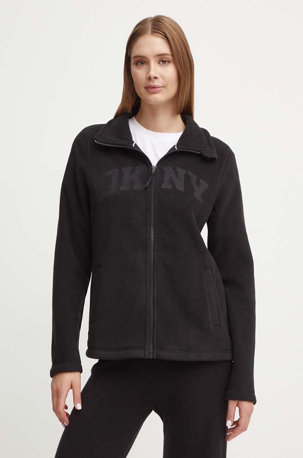 DKNY Flis pulover Dkny črna barva, DP4J9479