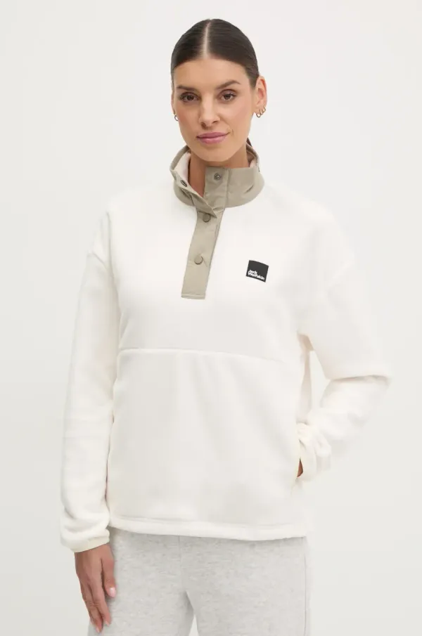 Jack Wolfskin Flis pulover Jack Wolfskin Sumetro ženski, bež barva, A64110