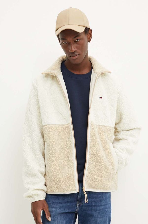 Tommy Jeans Flis pulover Tommy Jeans bež barva, DM0DM19644