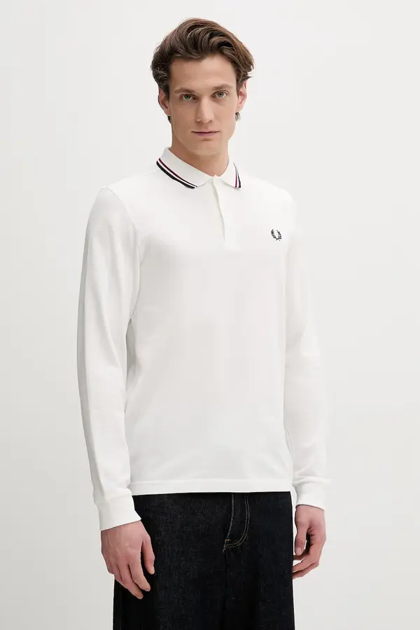 Fred Perry Fred Perry Bombažna majica z dolgimi rokavi Fred Perry