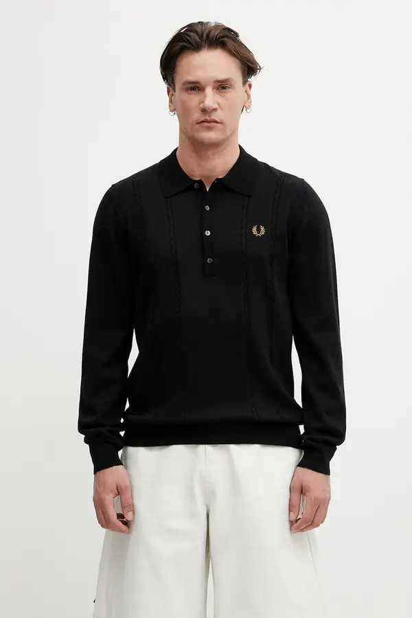 Fred Perry Fred Perry pulover moški z dodatkom volne