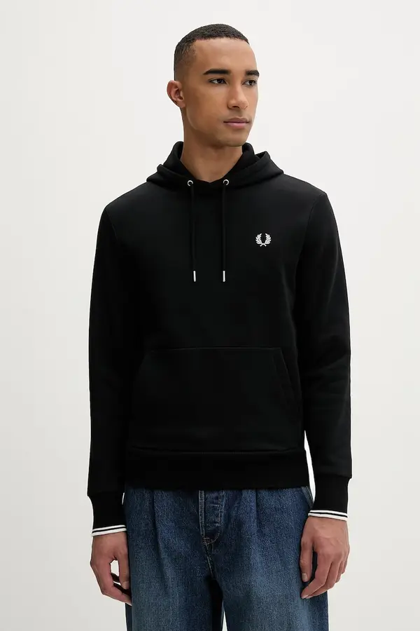 Fred Perry Fred Perry pulover s kapuco ženski bombažen