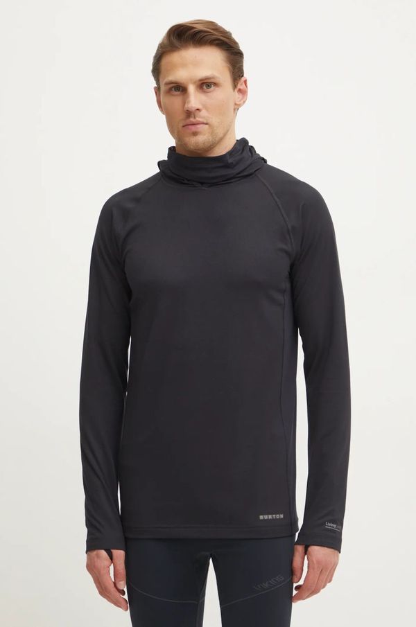 Burton Funkcionalna majica z dolgimi rokavi Burton Midweight X Base Layer Long Neck Hoodie črna barva, 222011