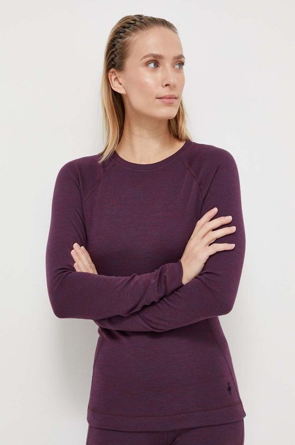 Smartwool Funkcionalna majica z dolgimi rokavi Smartwool Classic Thermal Merino vijolična barva