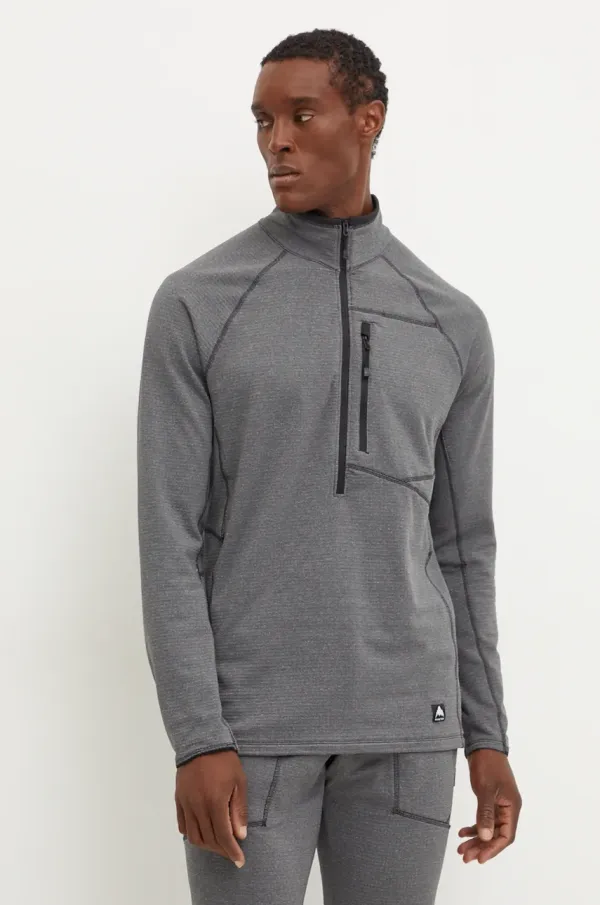 Burton Funkcionalni pulover Burton Stockrun Grid siva barva, 233861