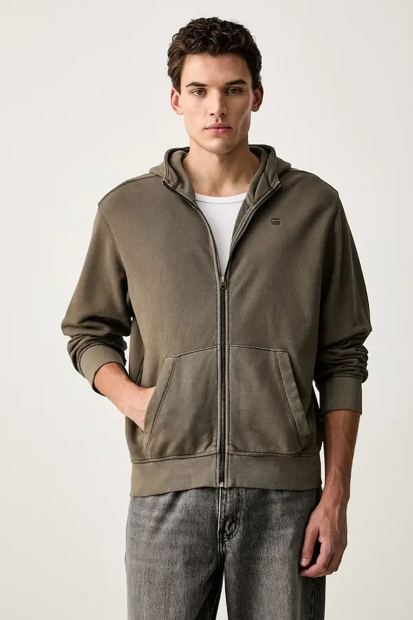 G-Star G-Star jopica moška bombažna Unit washed full zip hdd