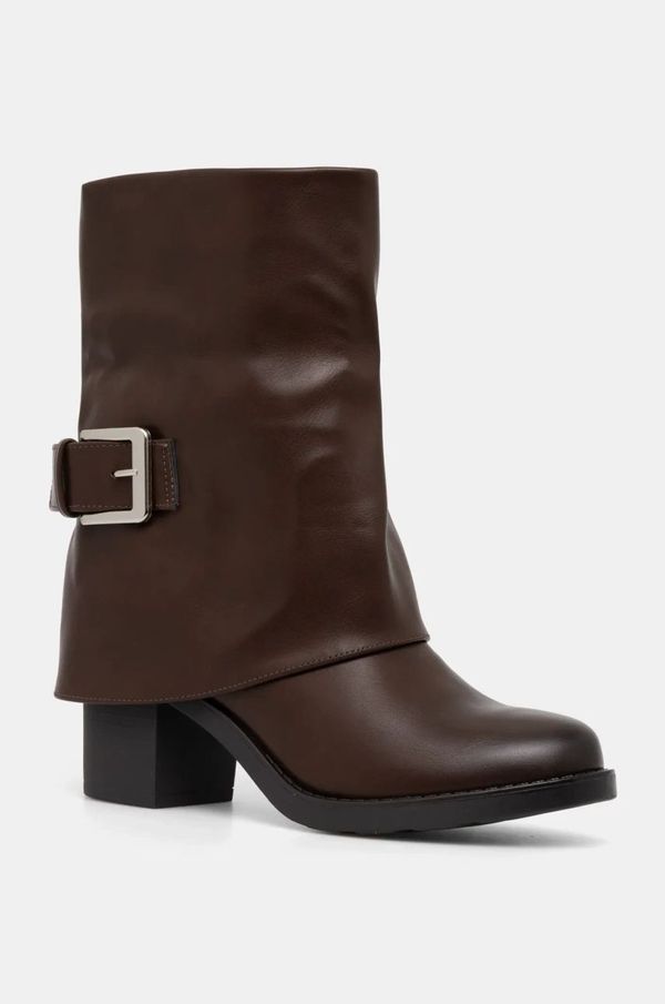 Answear Lab Gležnarji Answear Lab ženski, rjava barva