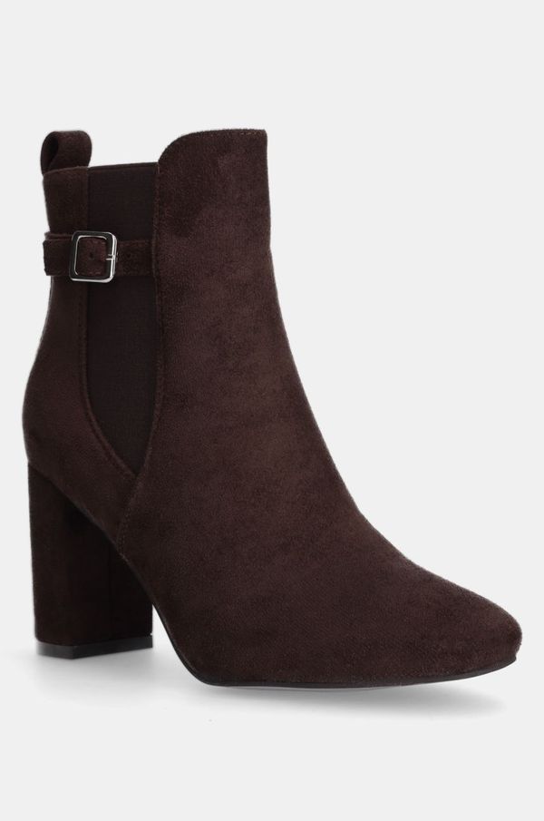 Answear Lab Gležnarji Answear Lab ženski, rjava barva