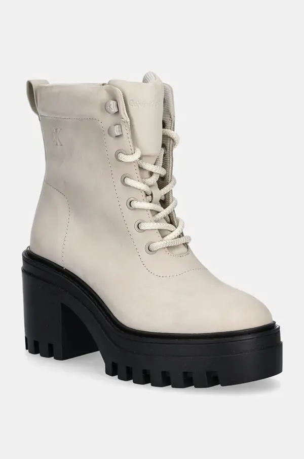 Calvin Klein Jeans Gležnarji Calvin Klein Jeans CHUNKY HEELED ZIP BOOT LTH
