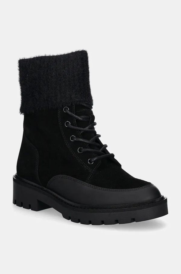 Calvin Klein Jeans Gležnarji Calvin Klein Jeans COMBAT MID LACE UP BOOT WL ženski, črna barva, YW0YW01599