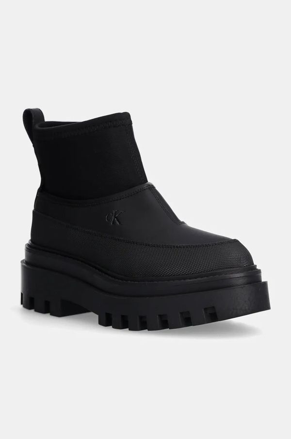 Calvin Klein Jeans Gležnarji Calvin Klein Jeans FLATFORM RAINBOOT LOW MG R ženski, črna barva, YW0YW01560