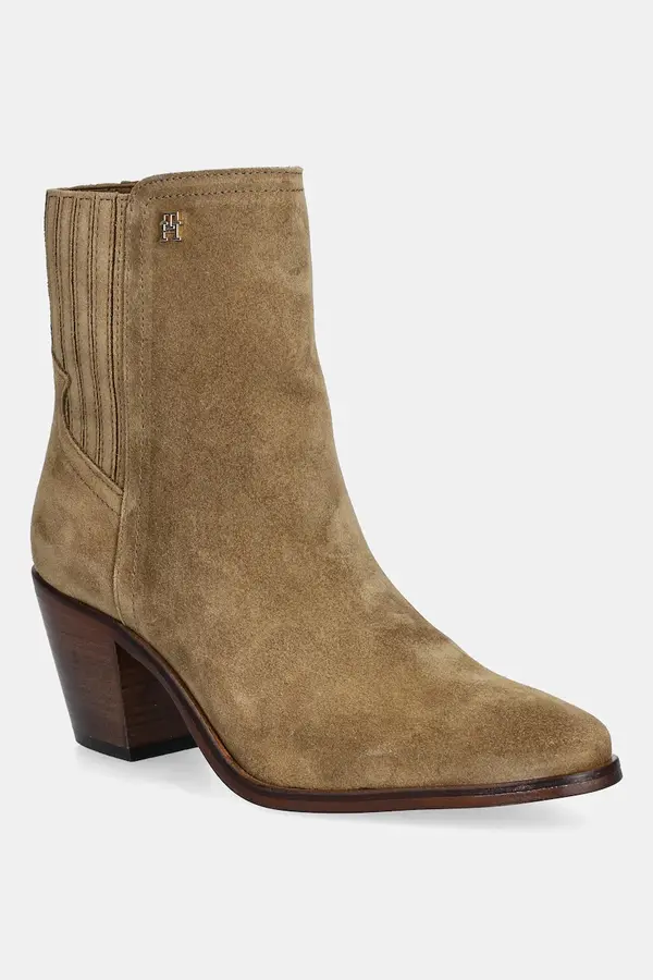 Tommy Hilfiger Gležnarji iz semiša Tommy Hilfiger WESTERN MID HEEL SUEDE CHELSEA