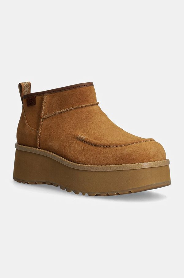 Ugg Gležnarji iz semiša UGG Cityfunc Ultra Mini rjava barva, 1158193-CHE