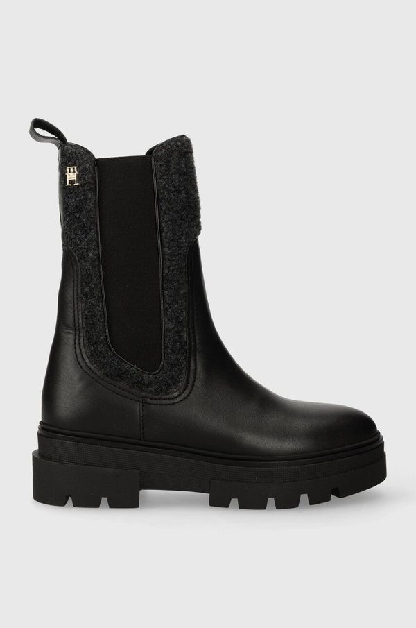 Tommy Hilfiger Gležnarji Tommy Hilfiger SEASONAL FEMININE CHELSEA BOOT ženski, črna barva, FW0FW07497