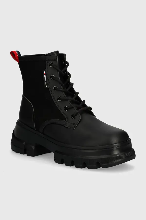 Tommy Jeans Gležnarji Tommy Jeans TJW CHUNKY LACE UP BOOT MIX MAT