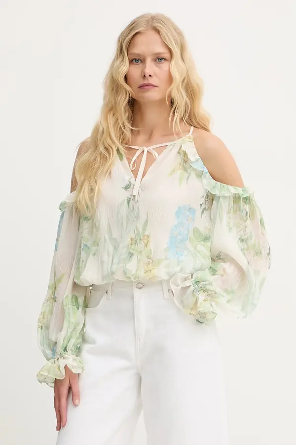 Guess Guess bluza z volančki ženska viskozna EMILY