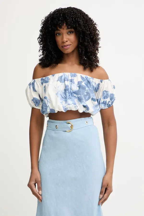 Guess Guess bluza ženska z lanom RYAN
