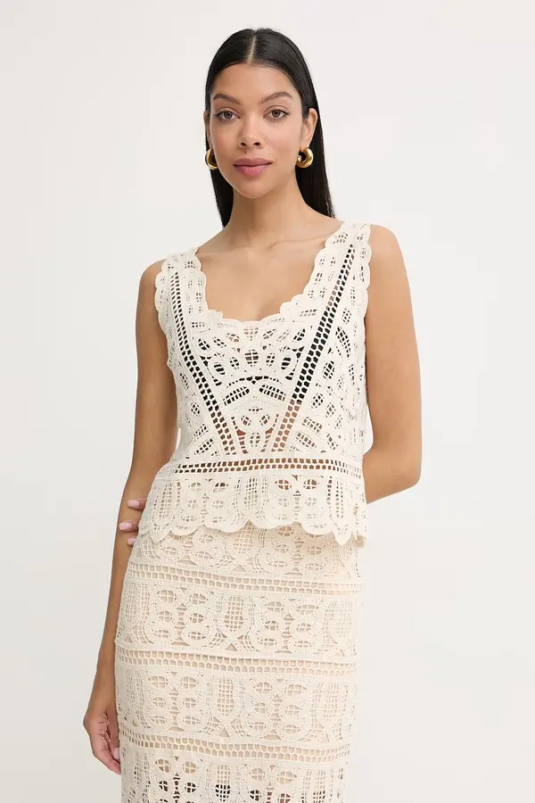 Guess Guess crop top ženski bombažen OCTAVIA