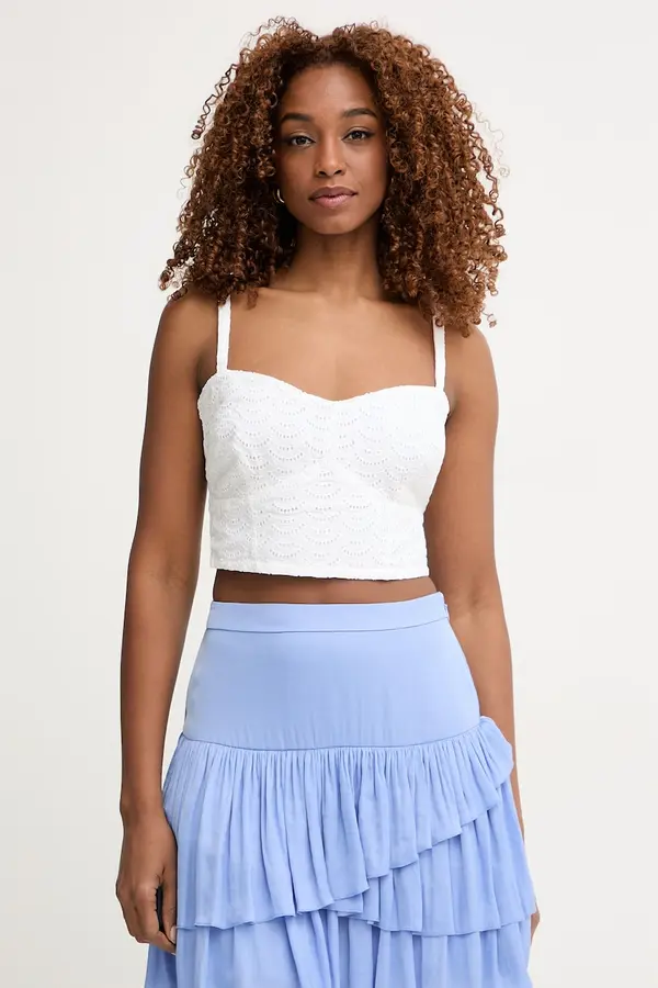 Guess Guess crop top ženski bombažen SHARON