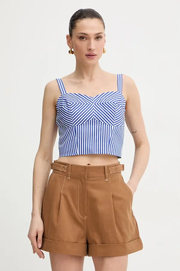 Guess Guess crop top ženski bombažen TECLA