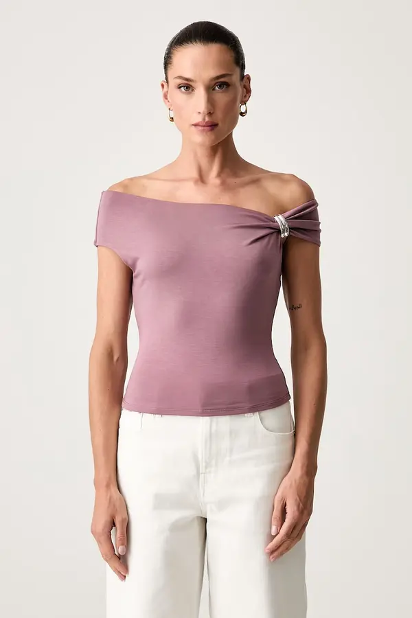 Guess Guess crop top ženski iz liocela