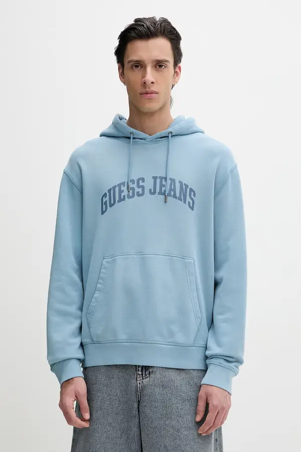 Guess Jeans Guess Jeans pulover s kapuco moški bombažen
