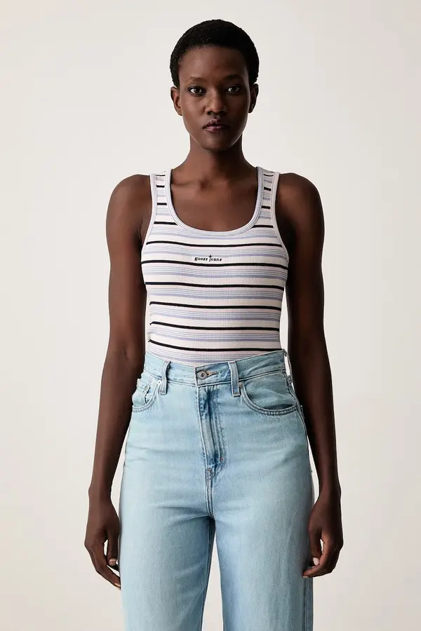 Guess Jeans Guess Jeans top ženski bombaž z elastanom