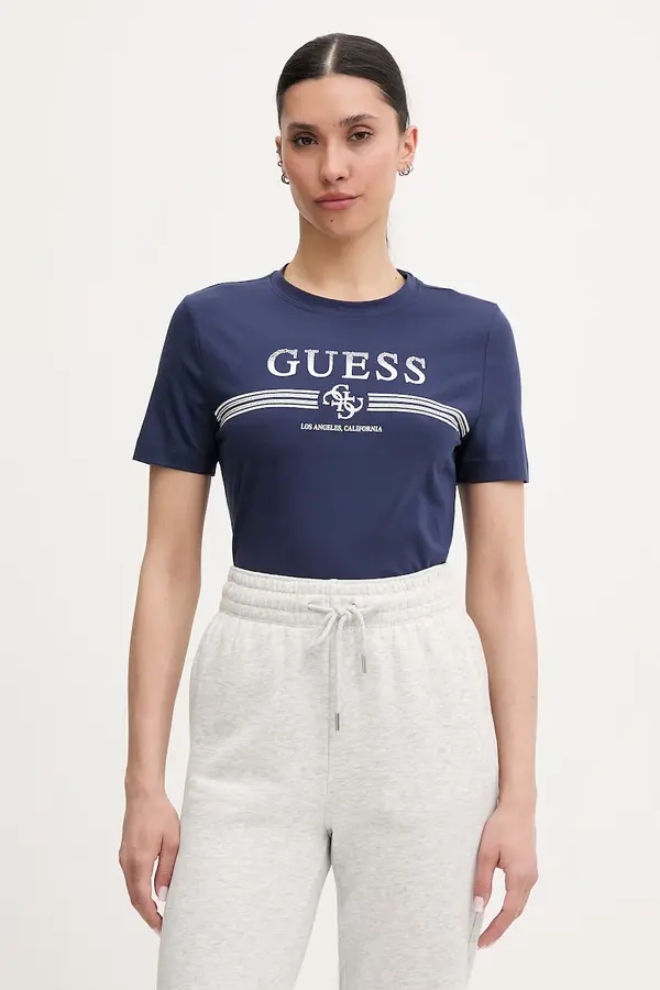 Guess Guess kratka majica ženska bombažna z elastanom SIENA