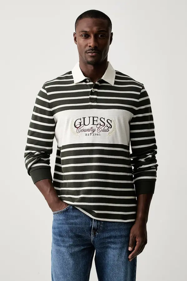 Guess Guess majica z dolgimi rokavi moška z bombažem