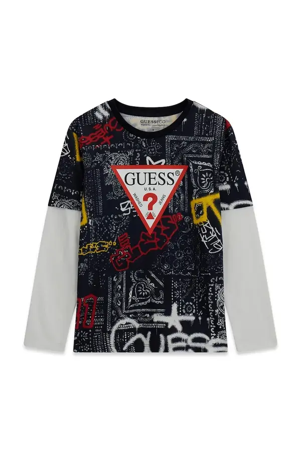 Guess Guess majica z dolgimi rokavi otroška bombažna