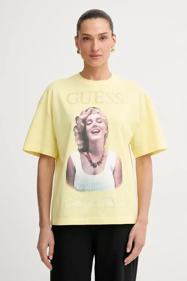 Guess Guess oversize kratka majica ženska bombažna MARILYN MONROE