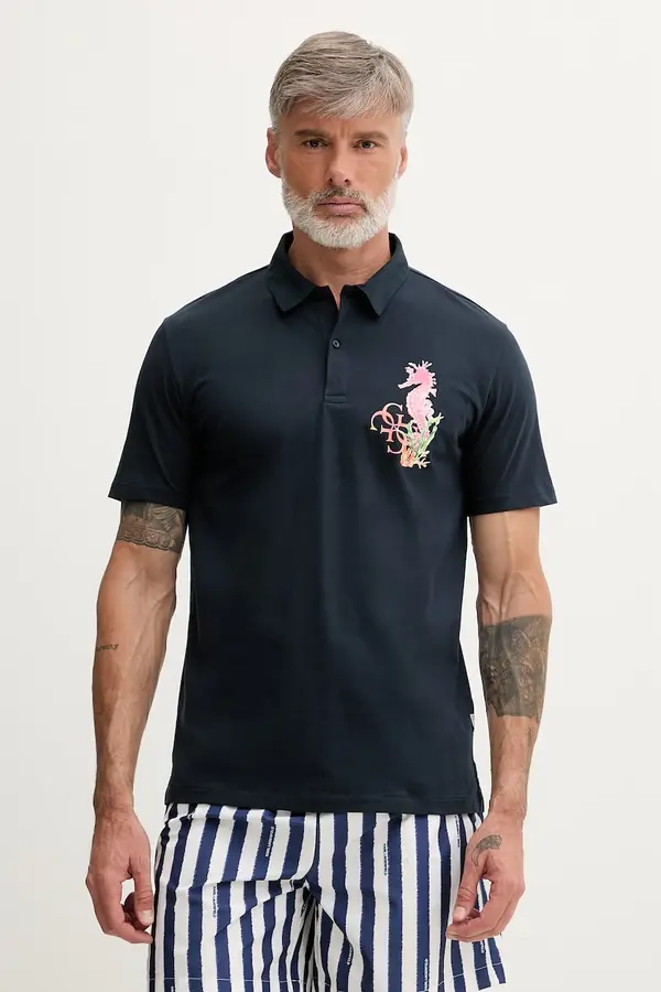 Guess Guess polo majica moška bombažna